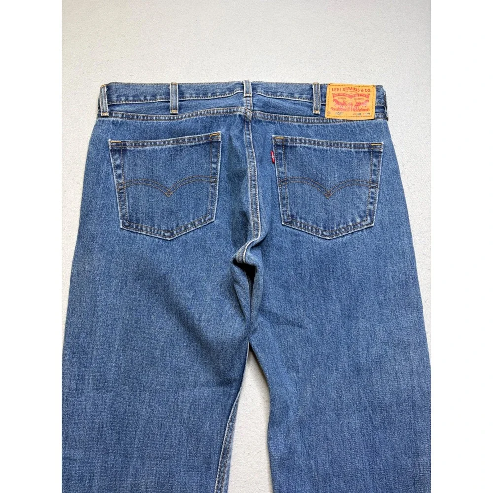 Levi's 505 Jeans Mens 38x29 Blue Regular Fit Straight Leg Denim Pants